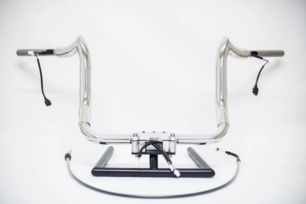 12" Chrome Meathook Handlebars | Pre-Wired