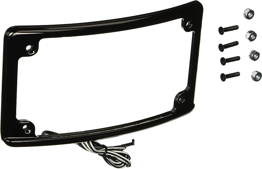 CURVED LED License Plate Frame - BLACK