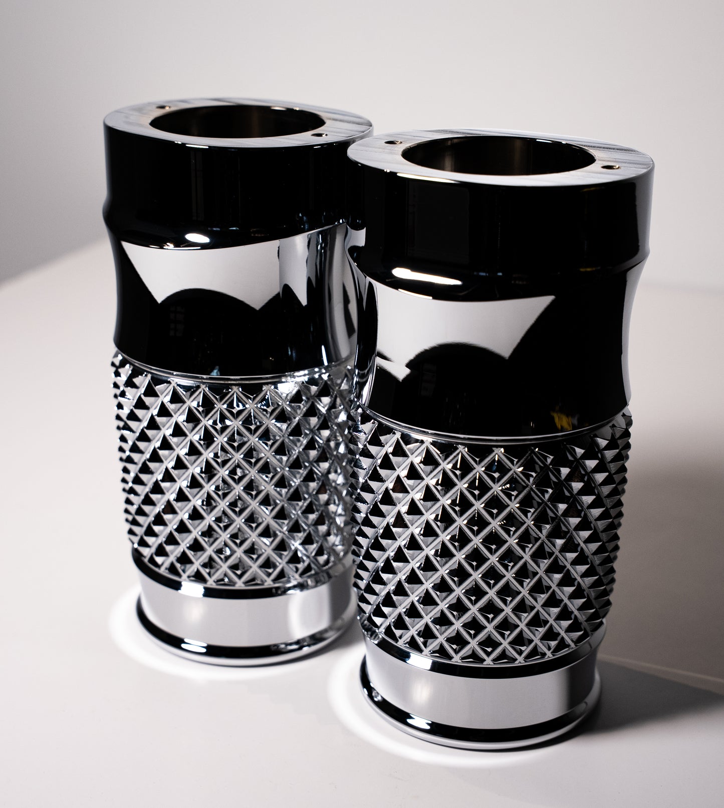 Fork Bell Slider Covers Cross Cut Chrome