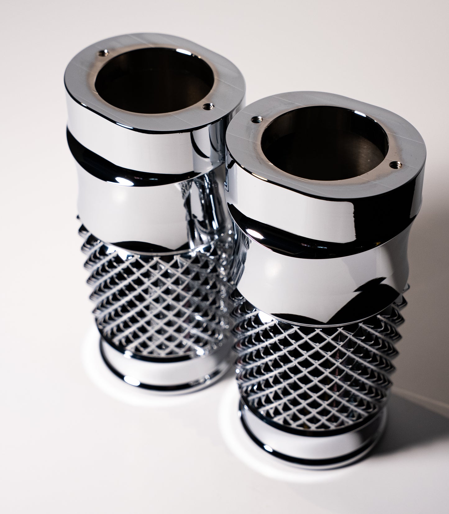 Fork Bell Slider Covers Cross Cut Chrome