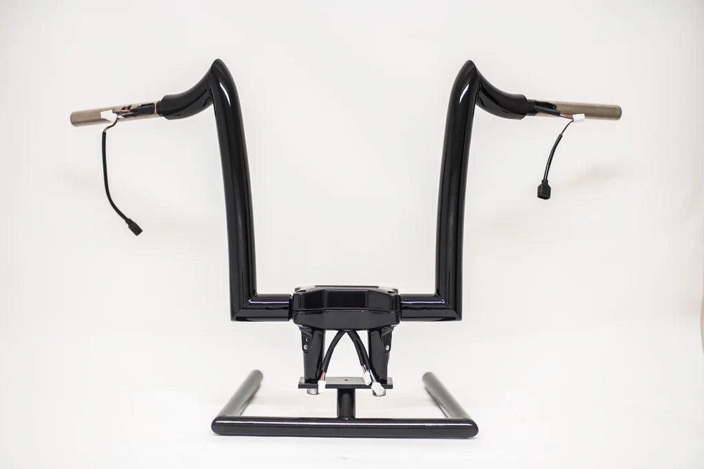 12" Black Meathook Handlebars | Pre-Wired
