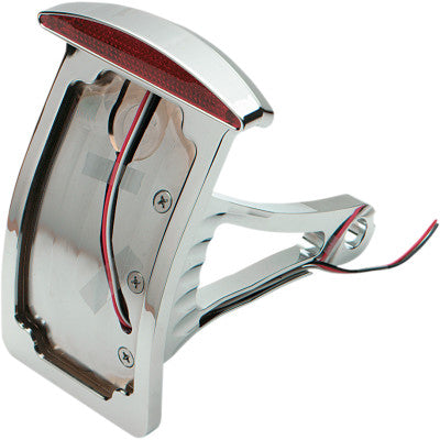 Side Mount Taillight/License Plate Mount Curved Vertical Half-Moon