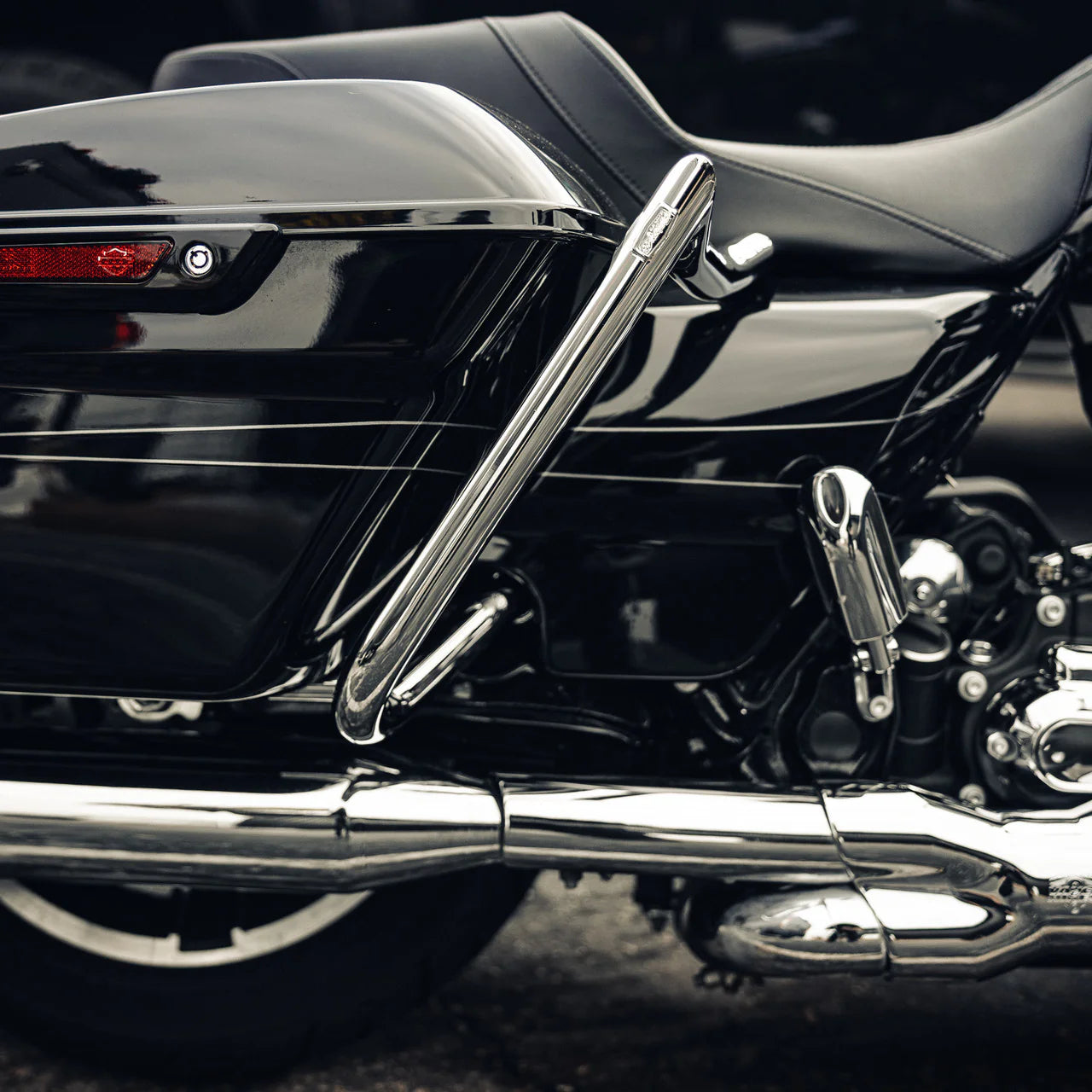 1997-2023 Touring Meathook Bag Guard – Chrome