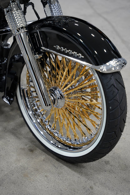 Touring Chrome Smooth Lip with Gold Plated Twisted Spokes