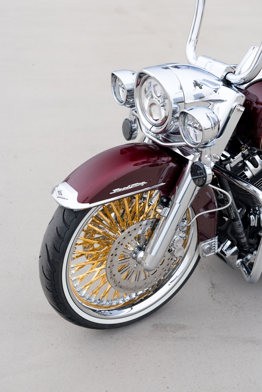 Touring Chrome Smooth Lip with Gold Plated Twisted Spokes