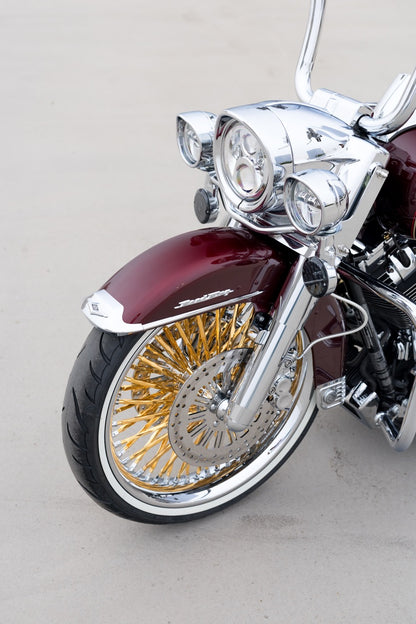 Touring Chrome Smooth Lip with Gold Plated Twisted Spokes