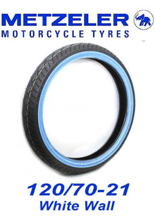 Front Tire 120/70B21 - Wide Whitewall tire - 68H Metzler