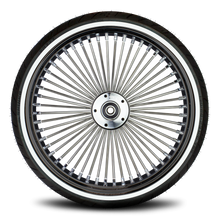 All Black Rim Black Hub CHROME SPOKES / CHROME NIPPLES Smooth Spokes